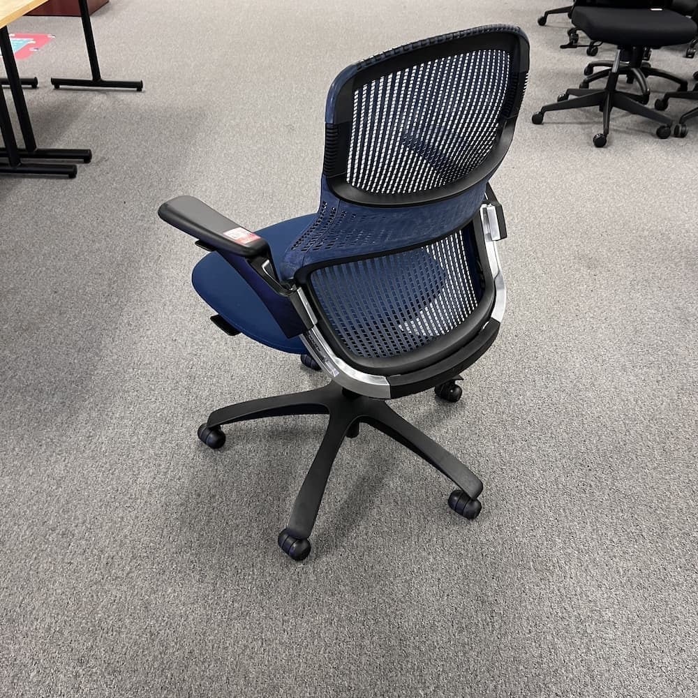 blue upholstered knoll generation task chair used