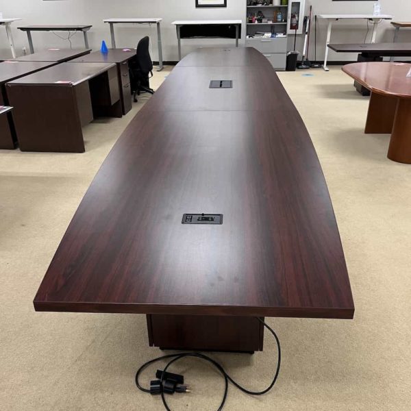 large 22 ft conference table mahogany boat
