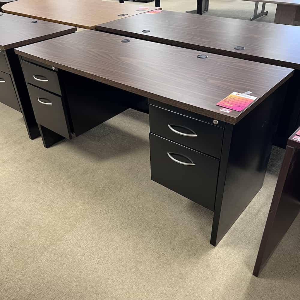60 Gray Straight Desk With Drawer Set — Used Office Furniture