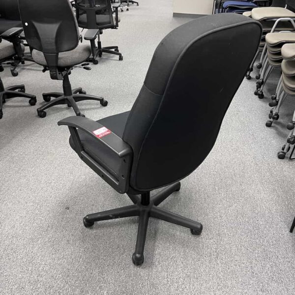 black conference chair with fixed arms upholstery