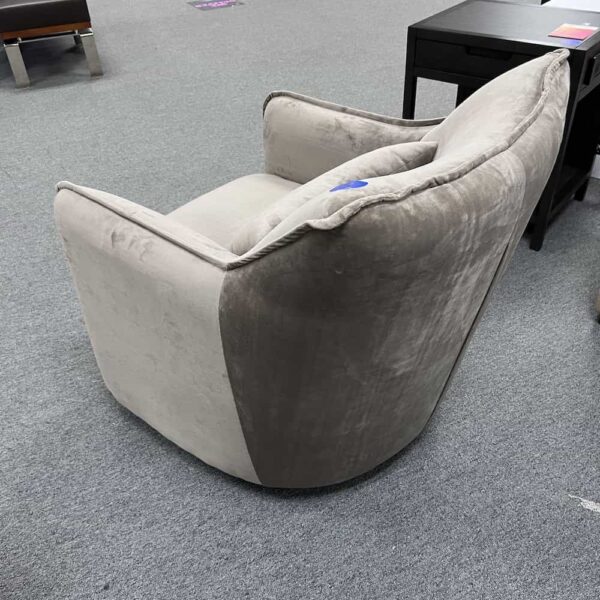 taupe minky microfiber velvet swivel chair