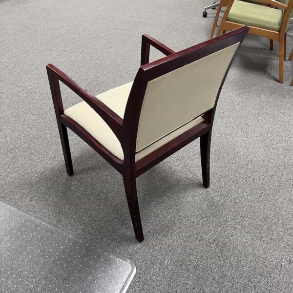 kimball mahogany and cream white guest chair, back