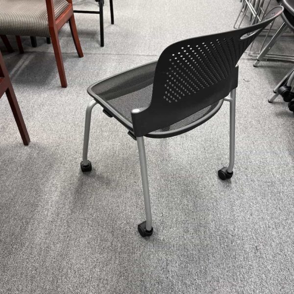 dark grey caper herman miller rolling stacking chair