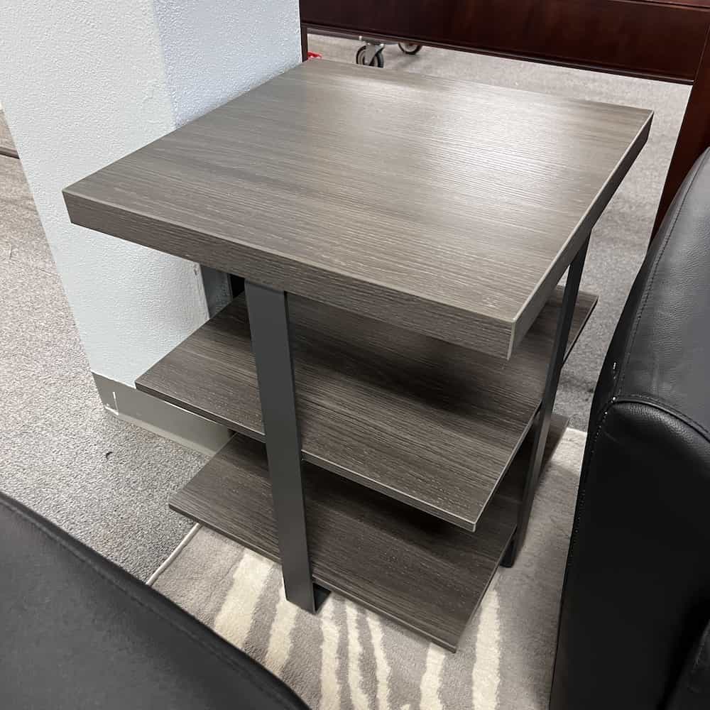 palisades new side table industrial modern grey laminate and metal