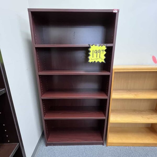 mahogany laminate bookcase 71 tall used