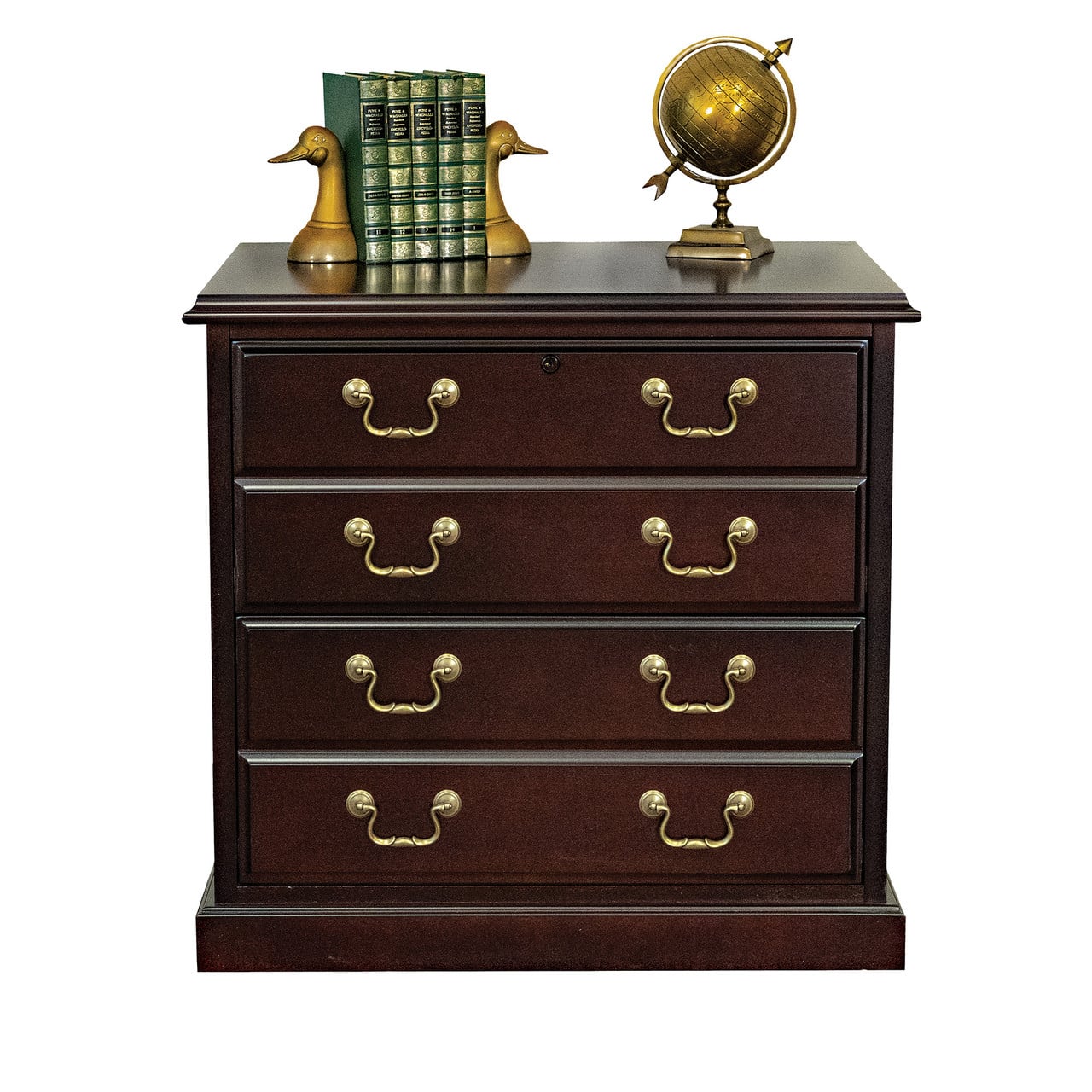roland collection mahogany with brass pulls traditional 2 drawer lateral file cabinet