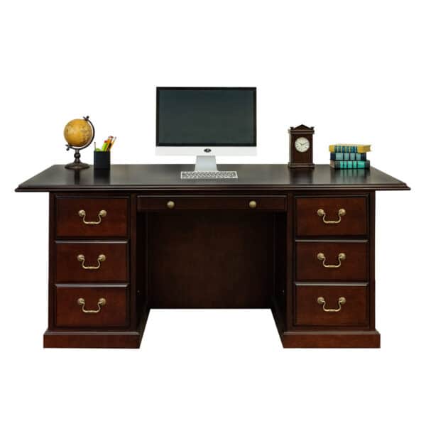 NEW executive Roland collection traditional mahogany veneer wood desk 72x35