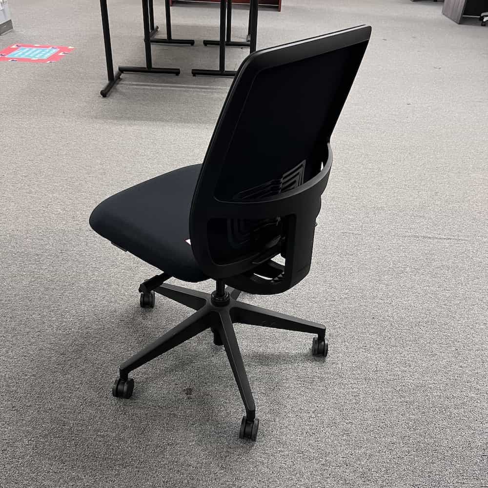 used haworth very office task chairs black upholstery mesh back used