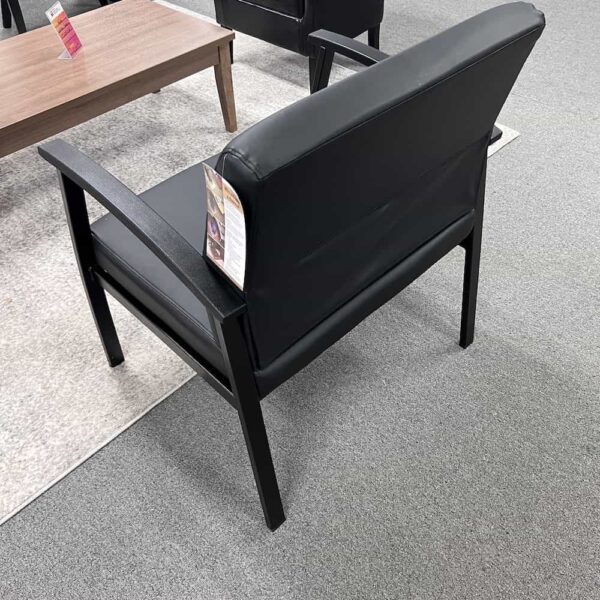 black vinyl bariatric guest chair with arms