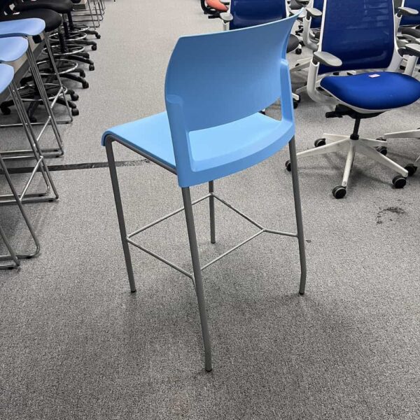 blue plastic seat office stool bar height steelcase move used