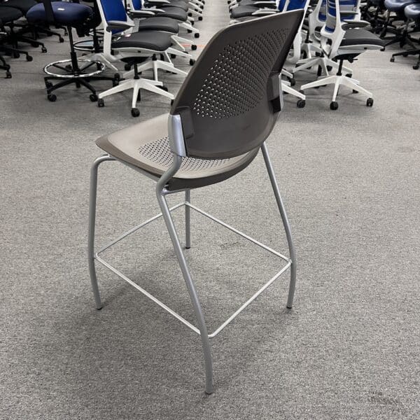 taupe plastic seat allsteel molded office stool with grey metal legs