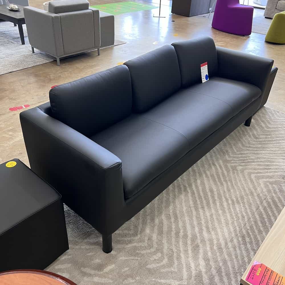 hon black vinyl sofa couch Parkwyn modern