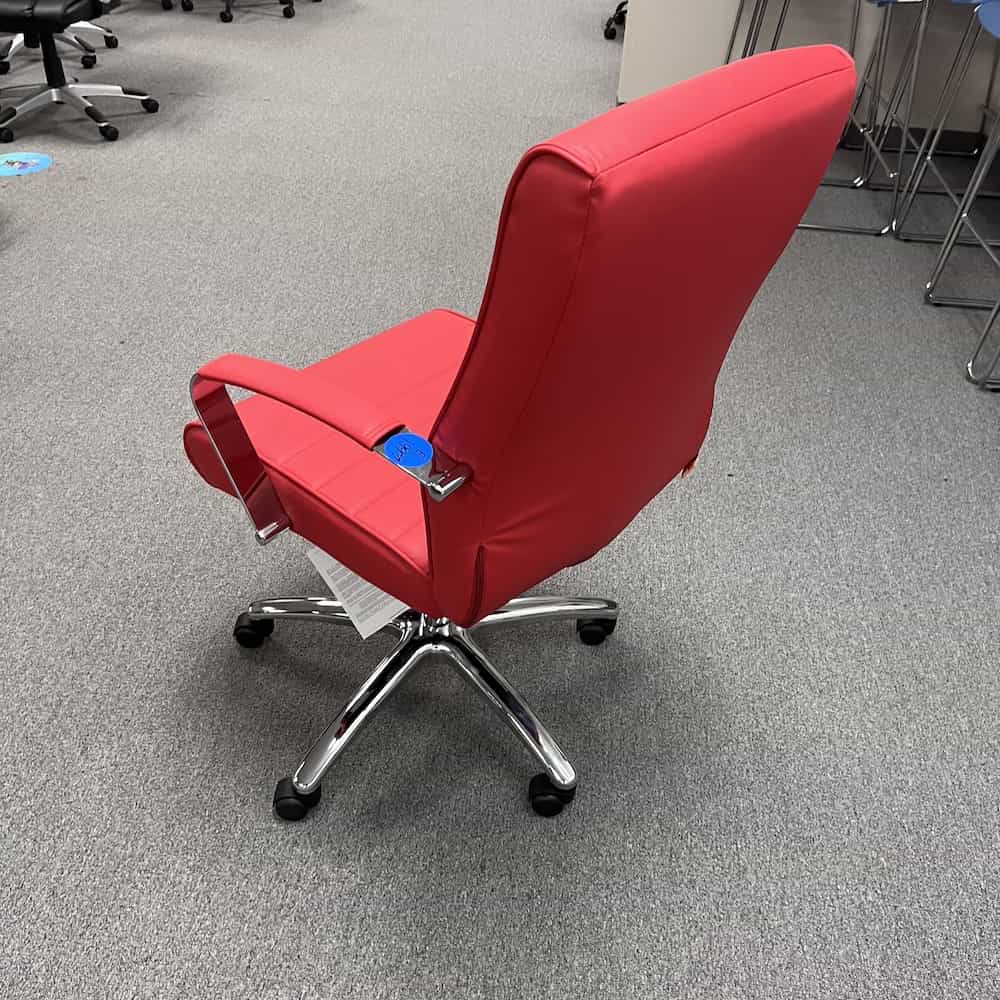 mid back modern chair in red