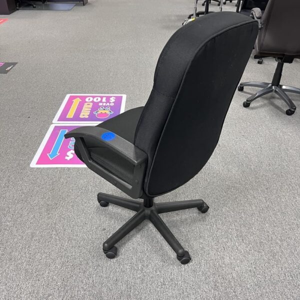 black upholstered task office chair