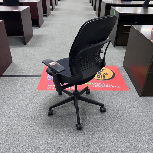 used black Steelcase leap version 2 office chair San Antonio texas 3d knit mesh back