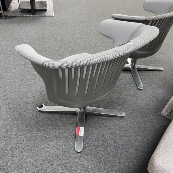 grey mesh with light grey vinyl and chrome base steel case coalesse chair used i2i