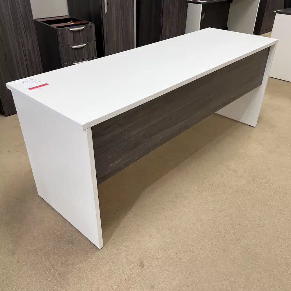 white and grey laminate desk credenza 71x24