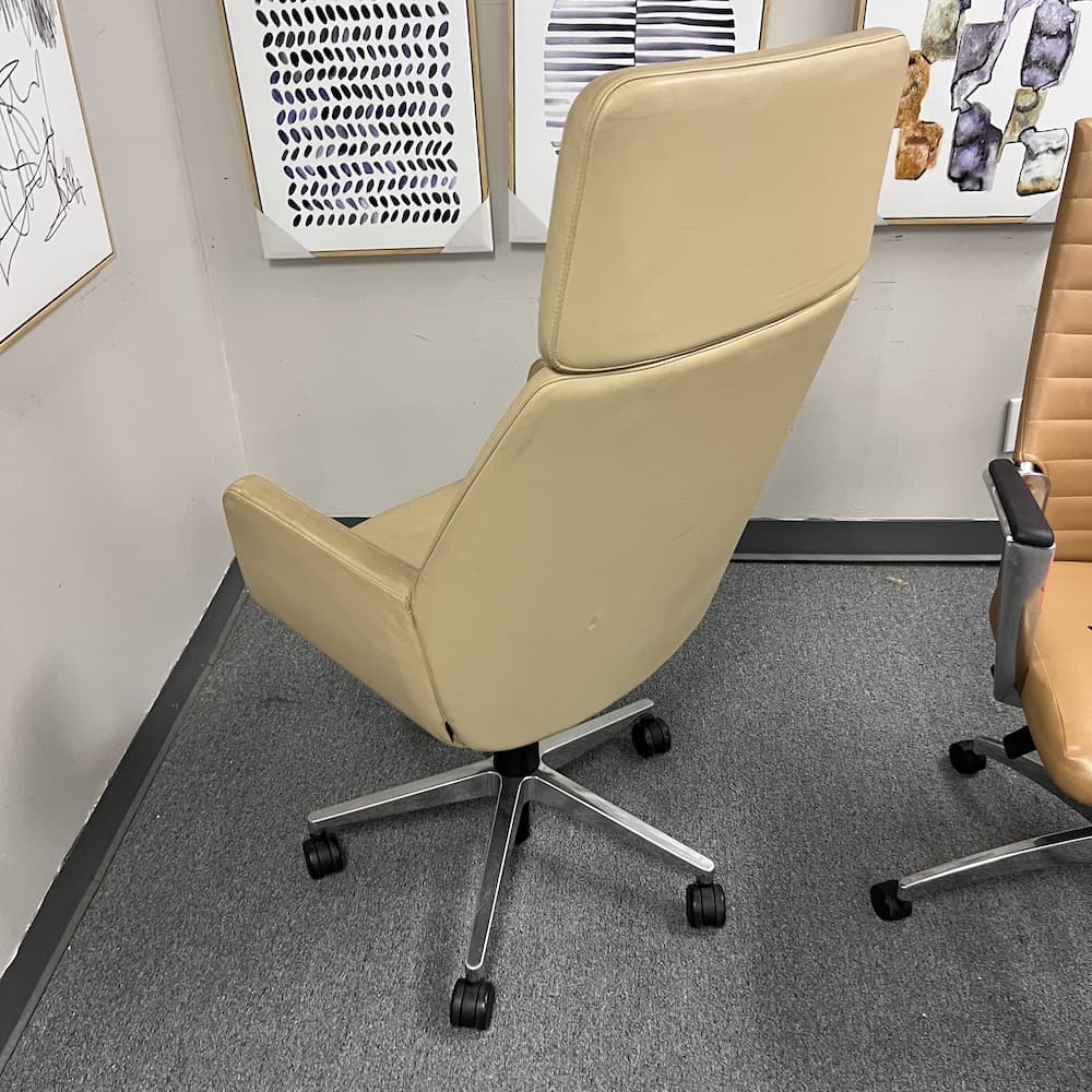 butter yellow leather Steelcase bindu conference chairs