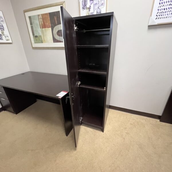 espresso laminate storage cabinet one door with shelves