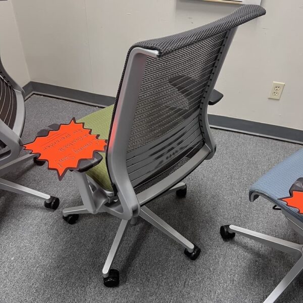 green upholstered Steelcase think office chair used