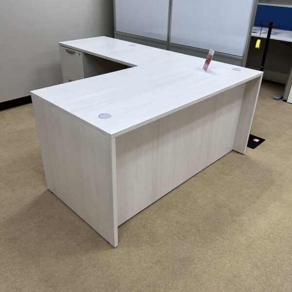 new Arcadia laminate l-desk with double pedestal