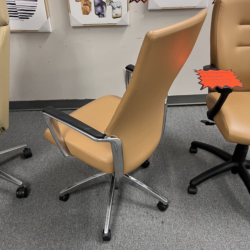 tan butterscotch vinyl global accord conference chair high back used