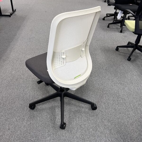 taupe teknion projek task chair no arms beige mesh back