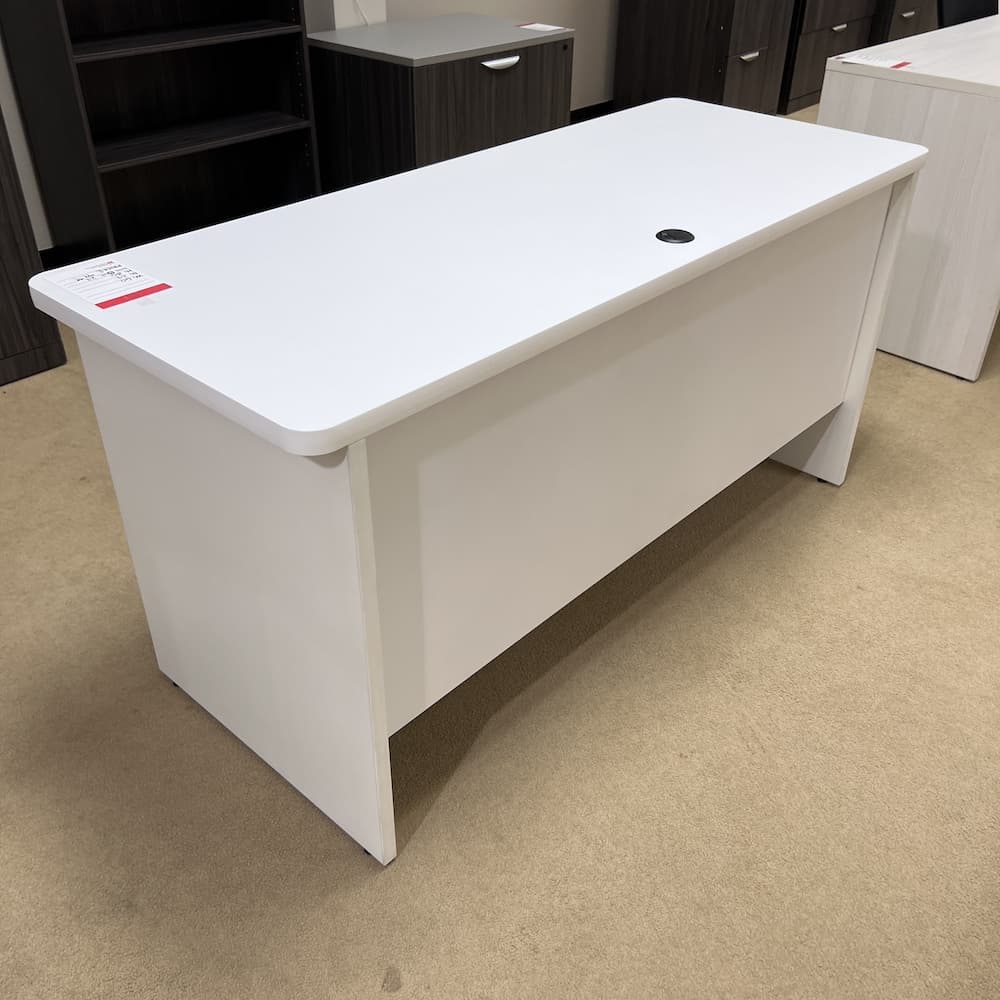 white rounded corners desk credenza shell laminate 60 x 24