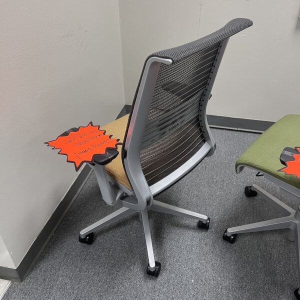 yellow upholstered Steelcase think office chair used