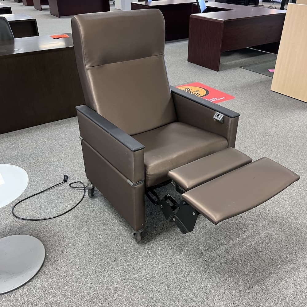 brown steelcase mineral patient recliner medical recliner massage heated