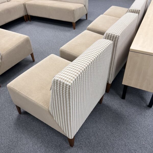 Steelcase 1 seat circa straight lounge seating coalesse tan beige upholstery used furniture commercial