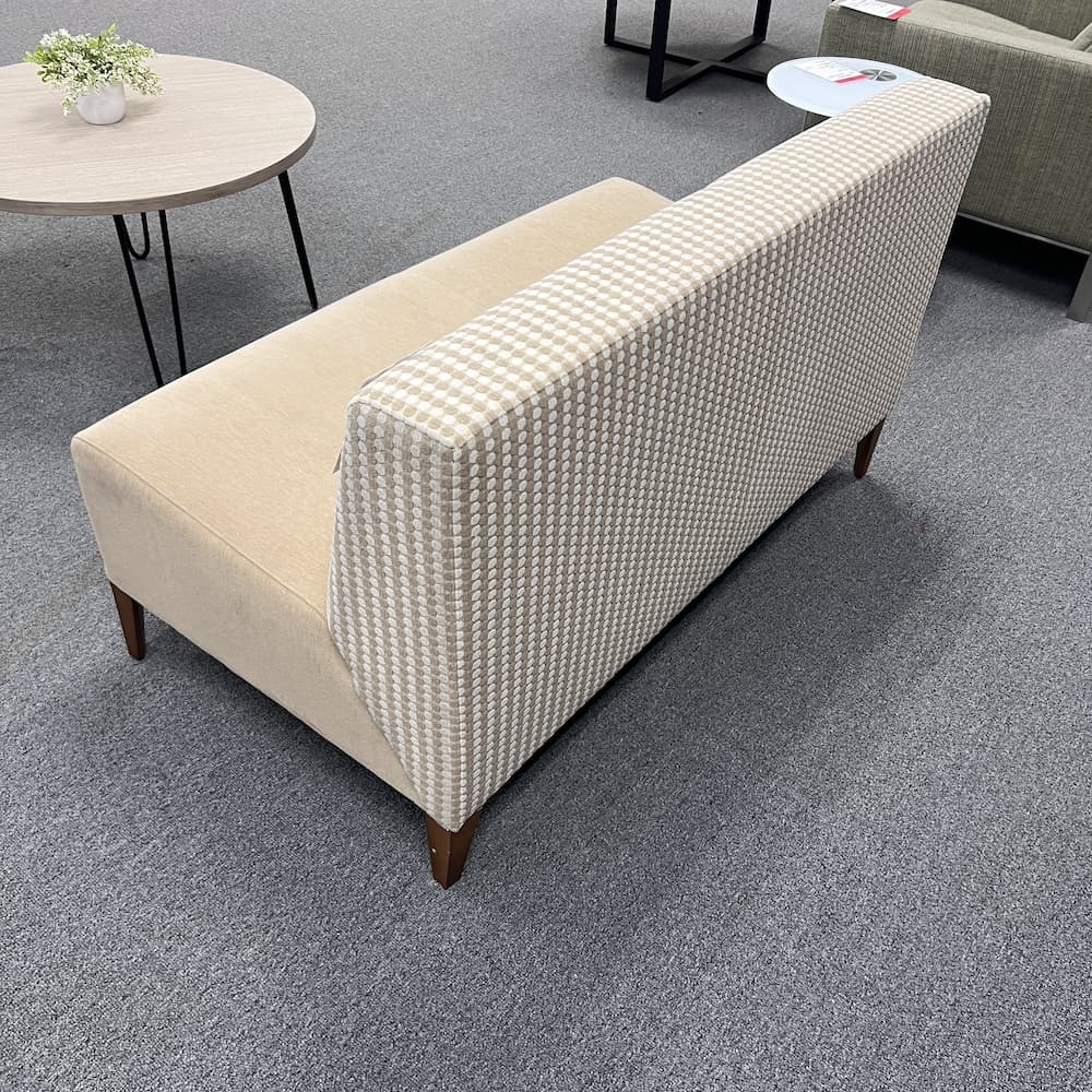 tan coalesse circa straight bench lounge seating 2 seater