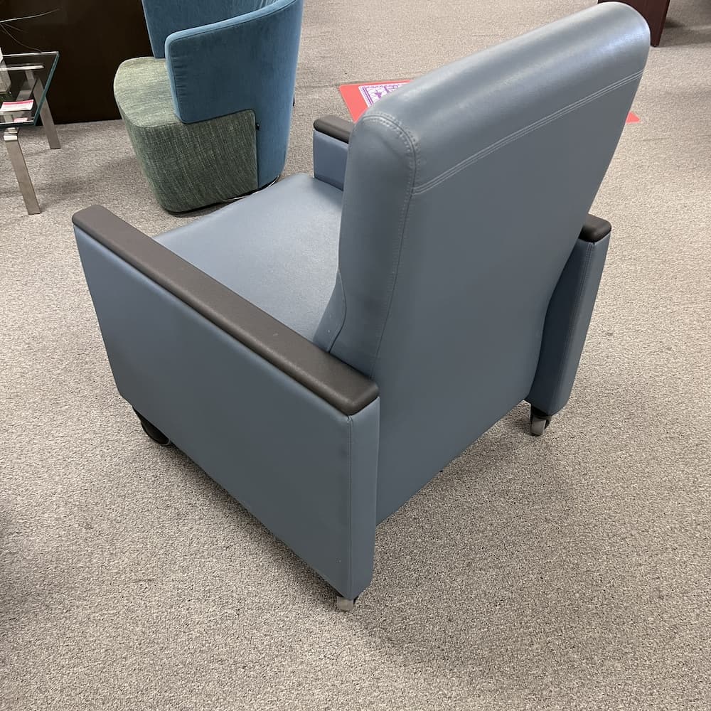 blue medical recliner patient chair steelcase