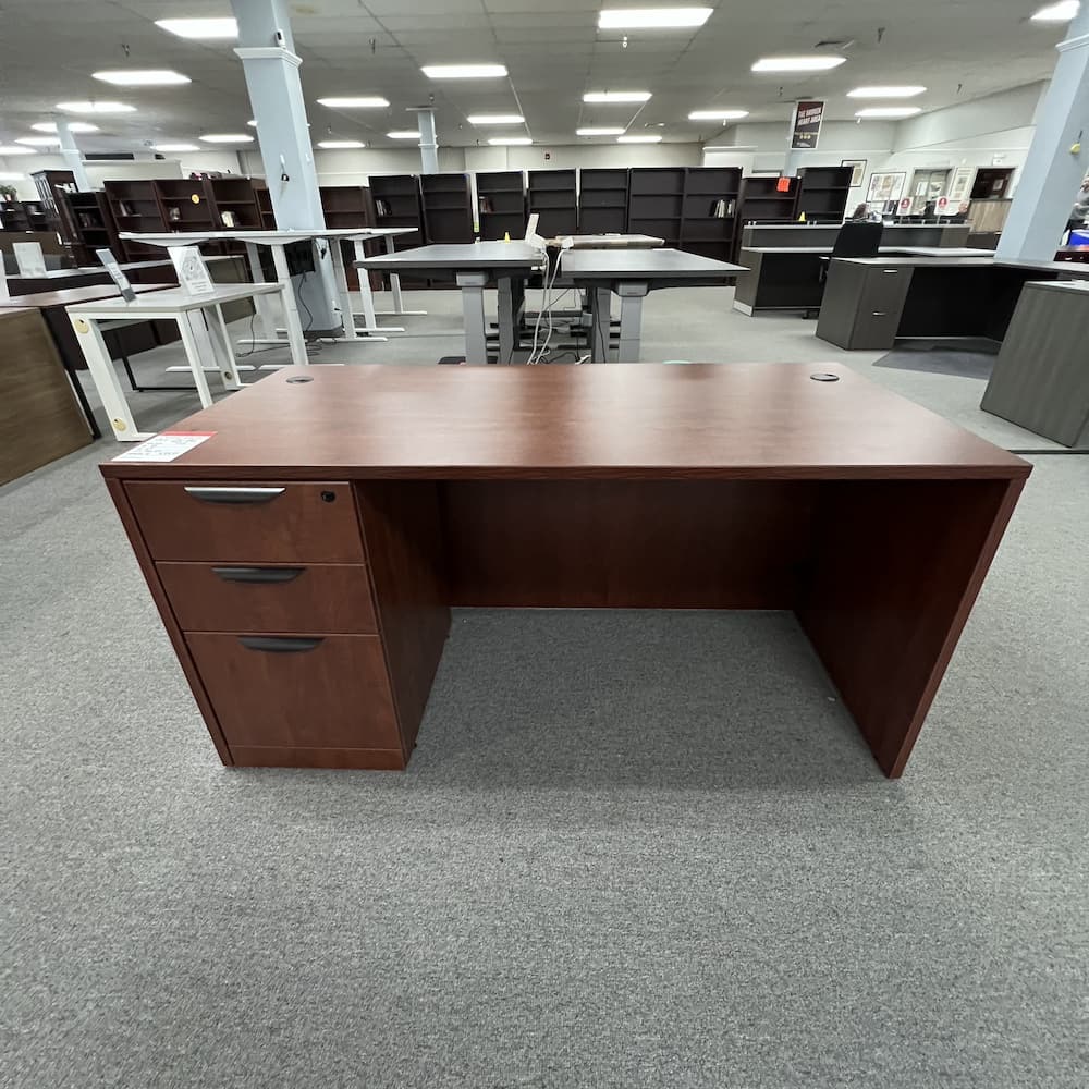 cherry desk 60x30 laminate with bbf and black pulls