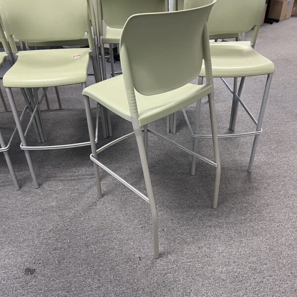 green plastic bar height stool sitonit