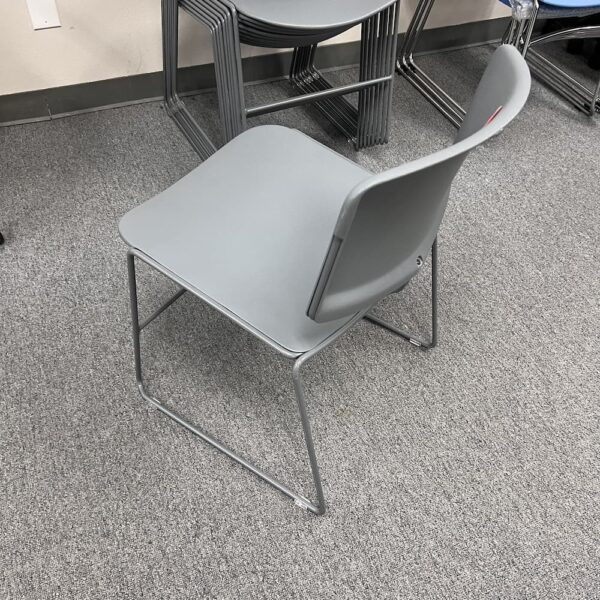 steelcase max-stacker grey plastic stacking chair used