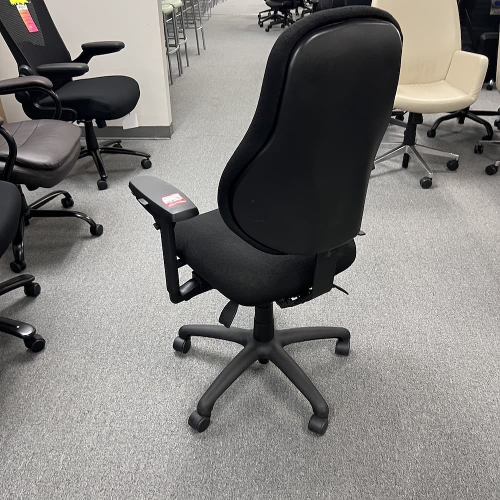 neutral posture chair task ergonomic office used in black upholstery