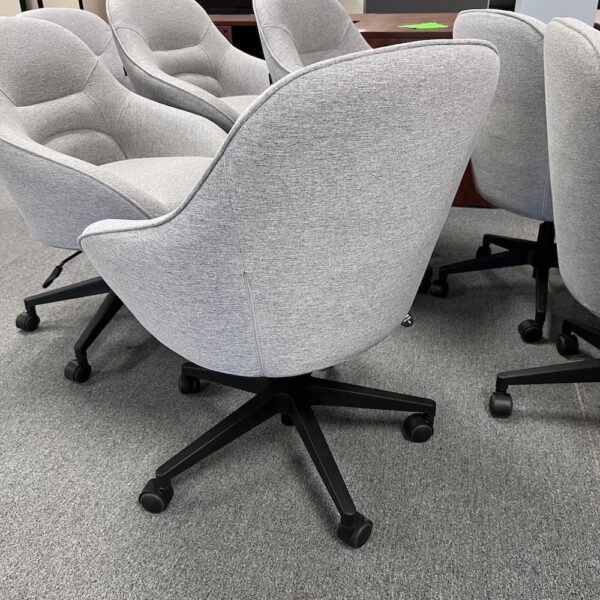 vari upholstered desk chair heather grey plush office chair used