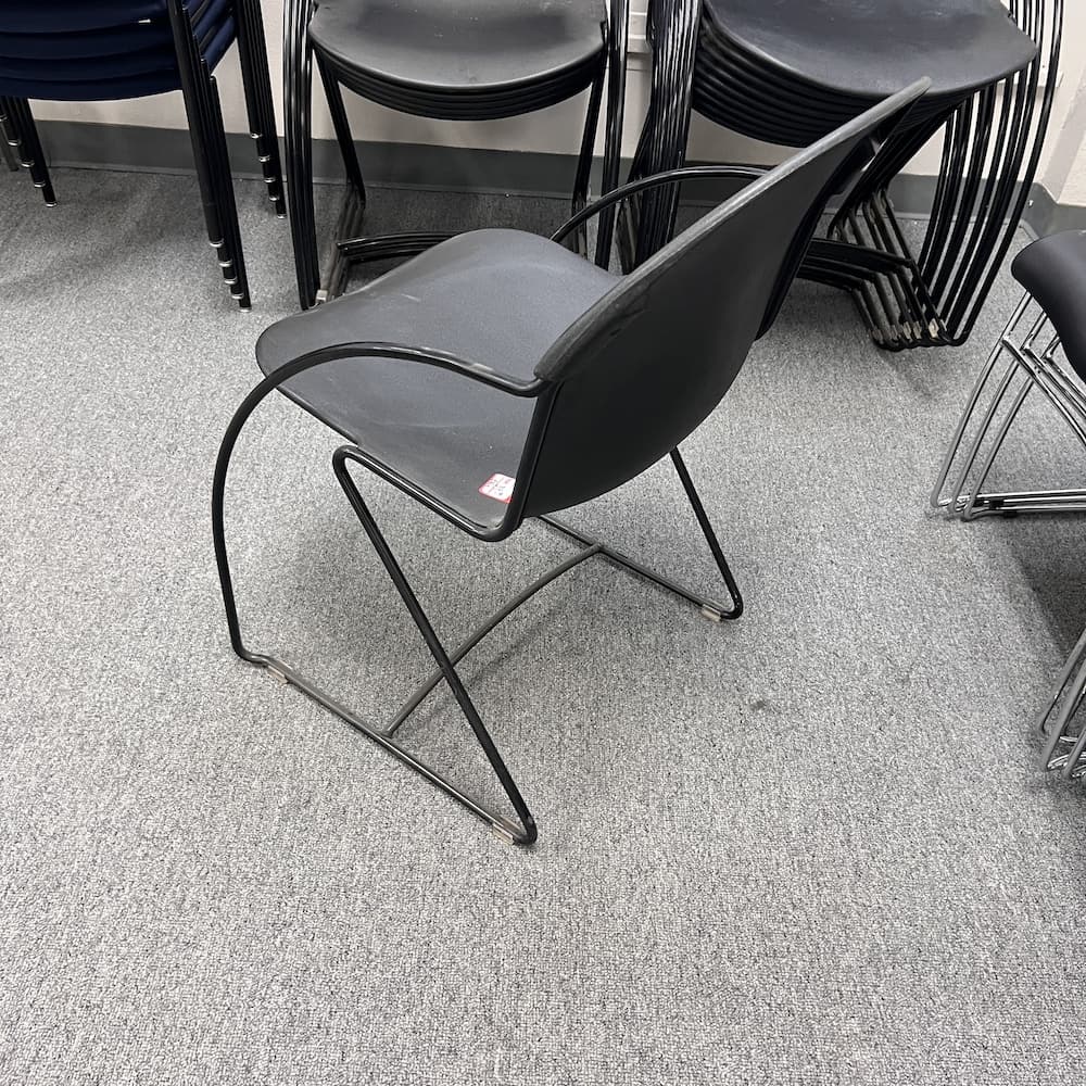 black plastic stacking chair parade used furniture office steelcase