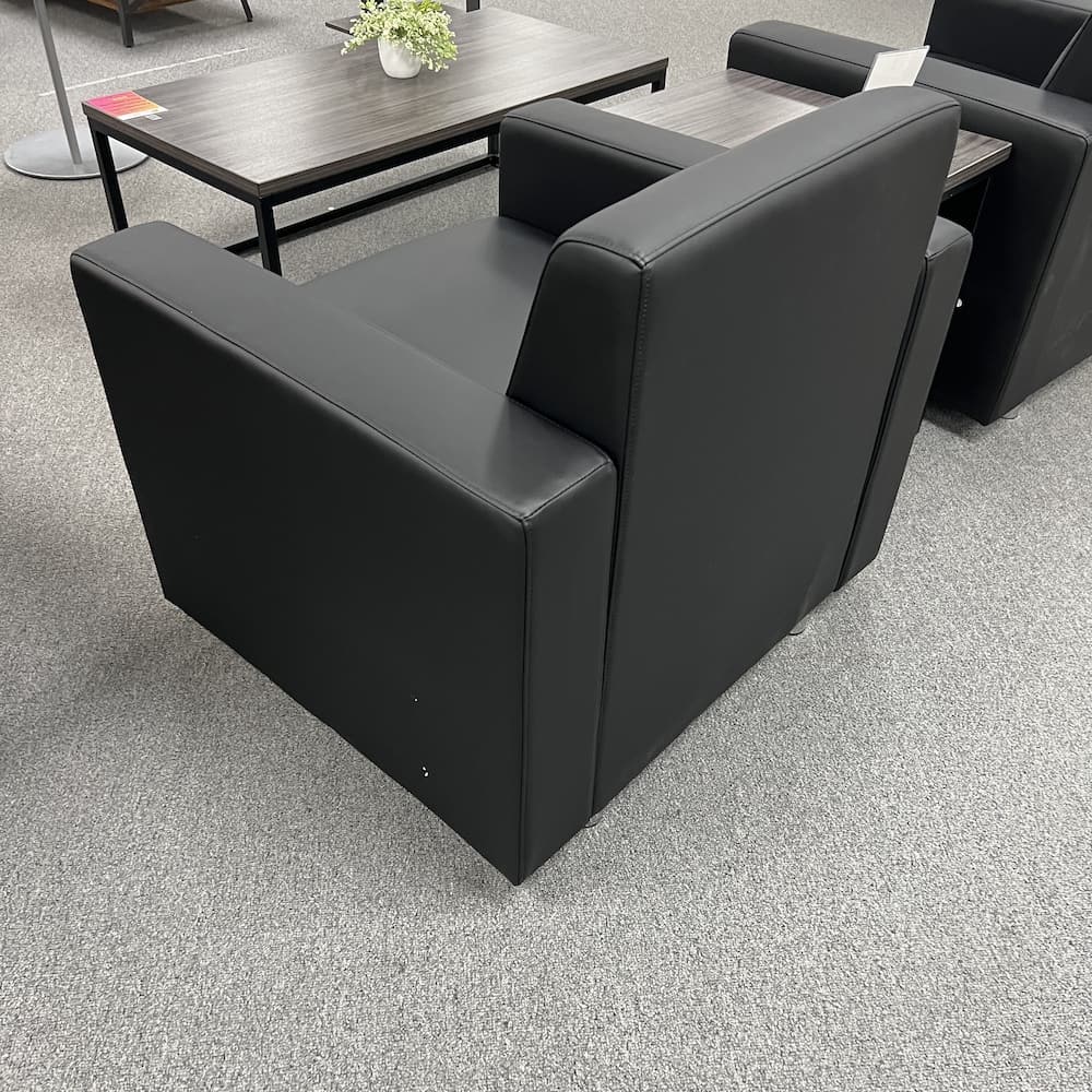 black vinyl club chair modern square