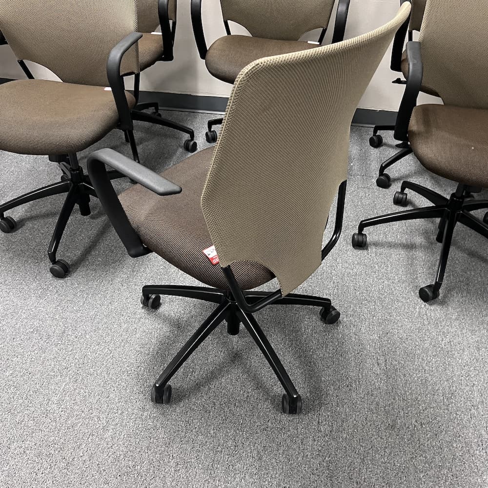 brown harter chair mesh back conference used furniture