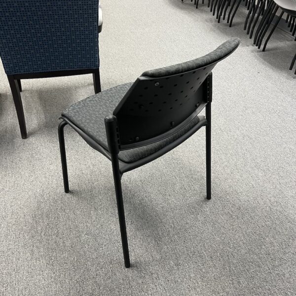 sonic dark grey upholstery armless stacking chair global