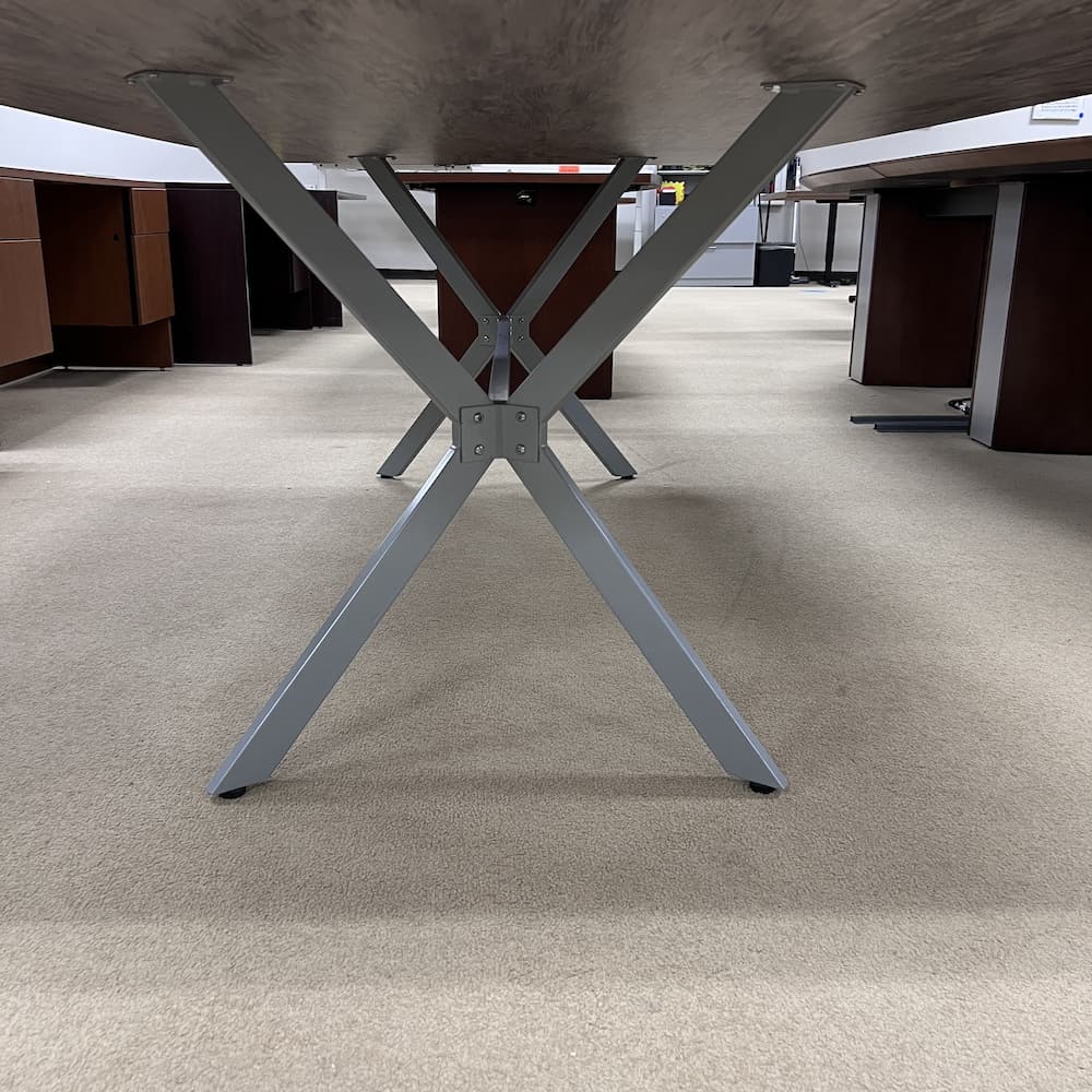 grey washed wood look laminate rectangle conference table 8 ft office used furniture grey metal legs