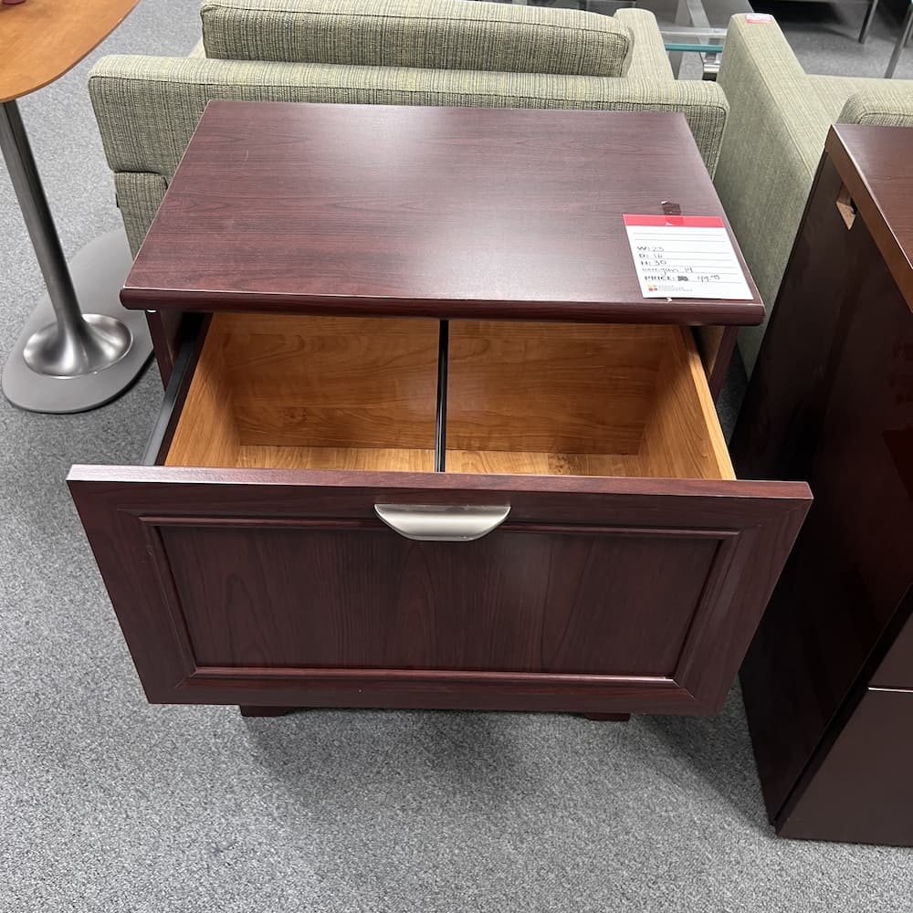 mahogany 2 drawer mini lateral file used furniture