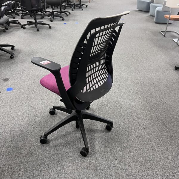 magenta upholstery seat with green y mesh back task chair allsteel mimeo used furniture office