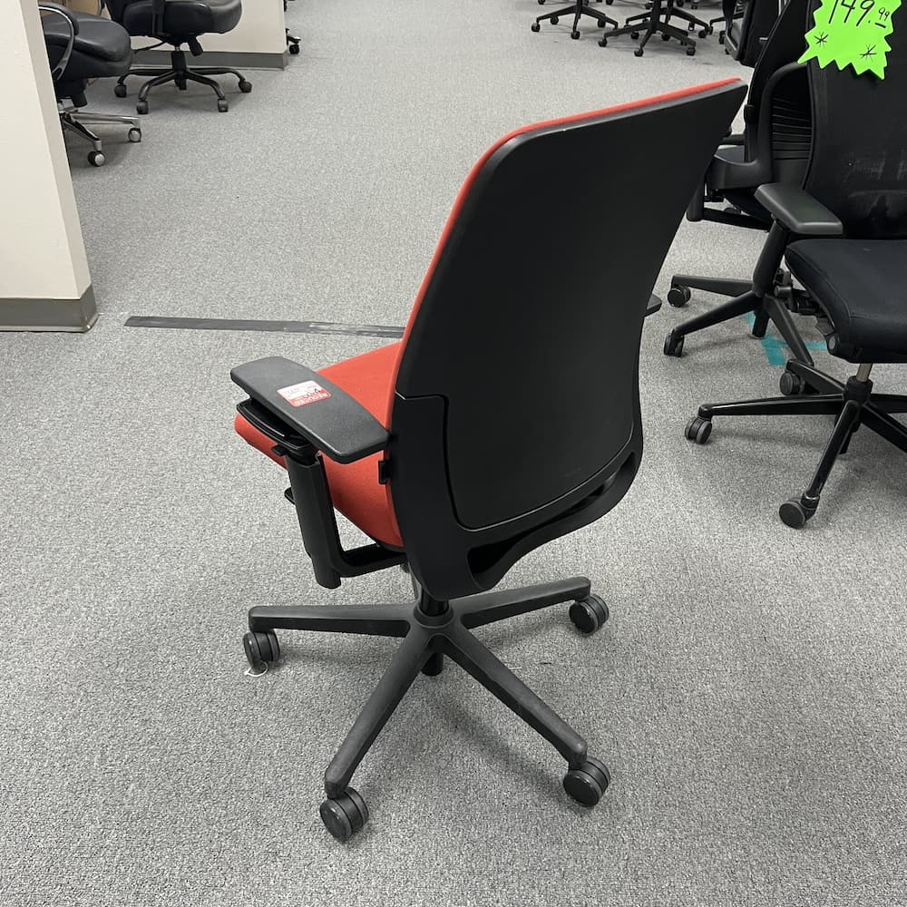 red upholstered task chair steelcase Amia used furniture office