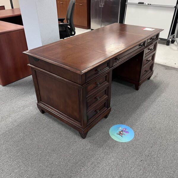 walnut executive desk used wynwood double pedestal