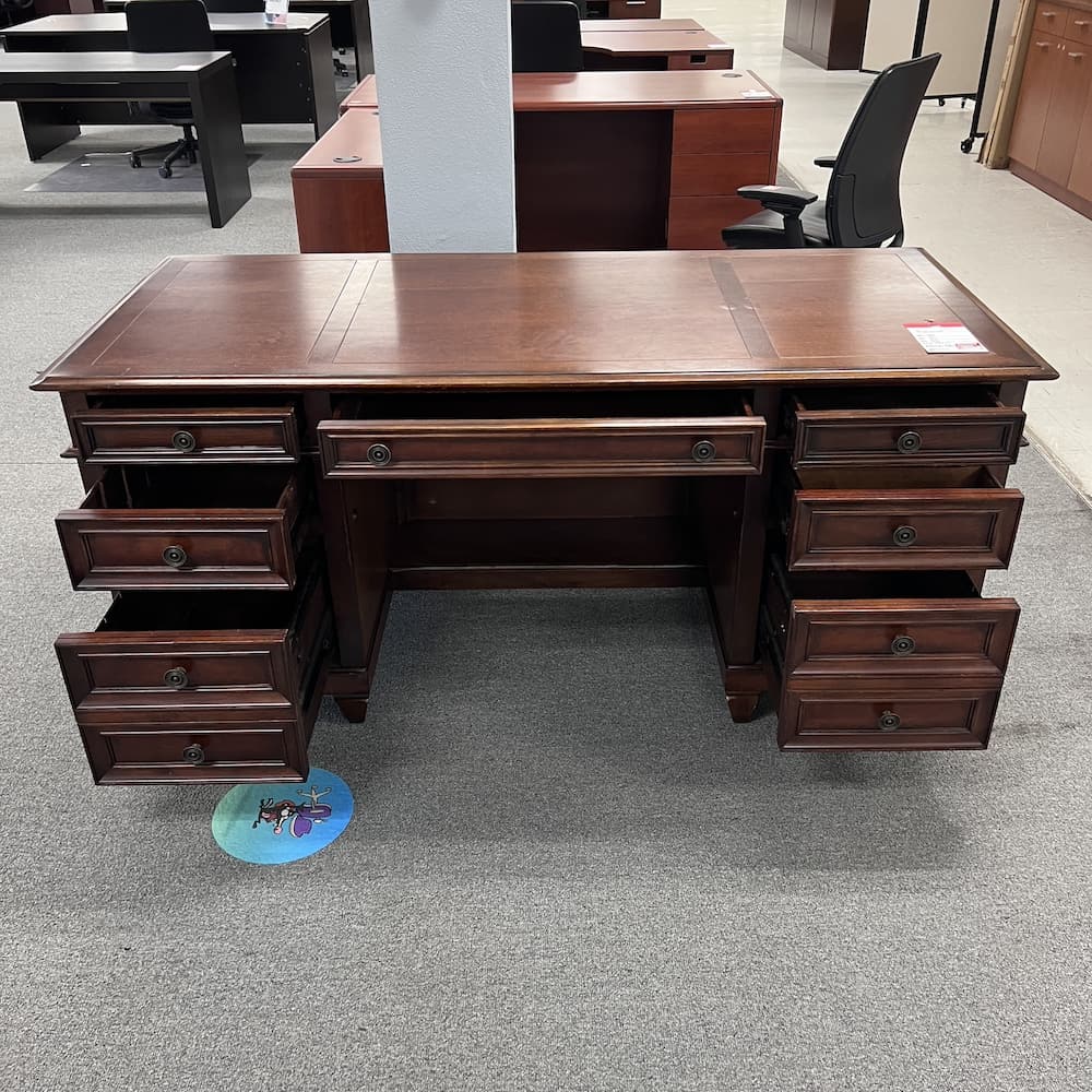 walnut executive desk used wynwood double pedestal