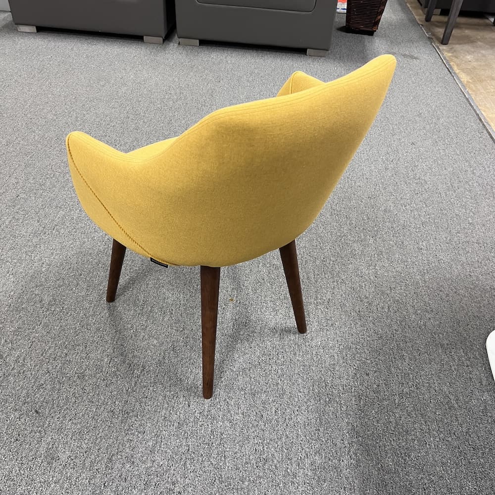 mustard yellow upholstered arm chair sofa company used furniture