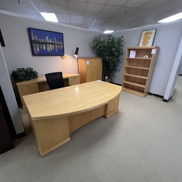 maple veneer wood OFS used furniture set matching office